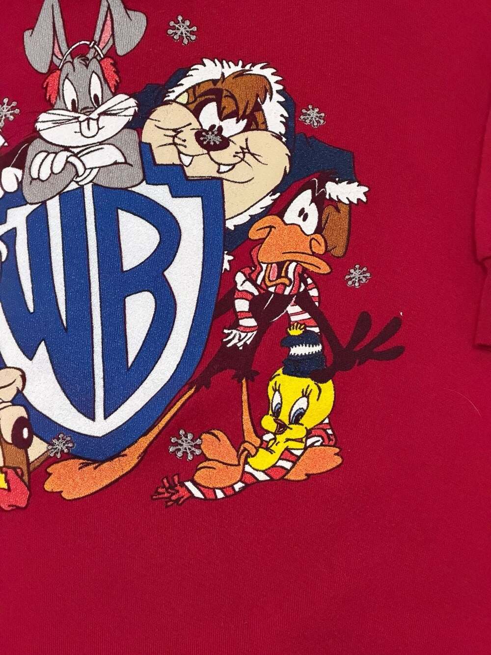 Warner Bros. Looney Tunes Crewneck Sweatshirt One Size Fits Most Red - Picture 3 of 7